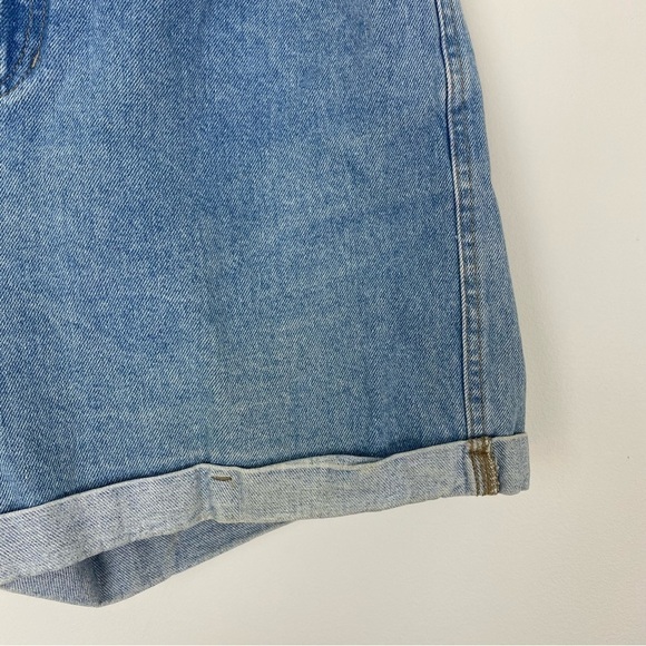 VINTAGE 80s 90s LIZWEAR Ultra High Waisted Denim Cuffed Jean Shorts Size 10 - Picture 7 of 9
